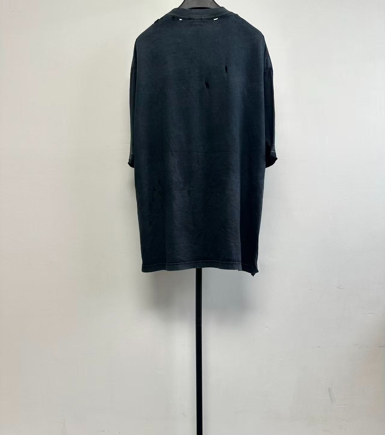 Balenciaga BB Logo Distressed Short-Sleeve T-Shirt — front