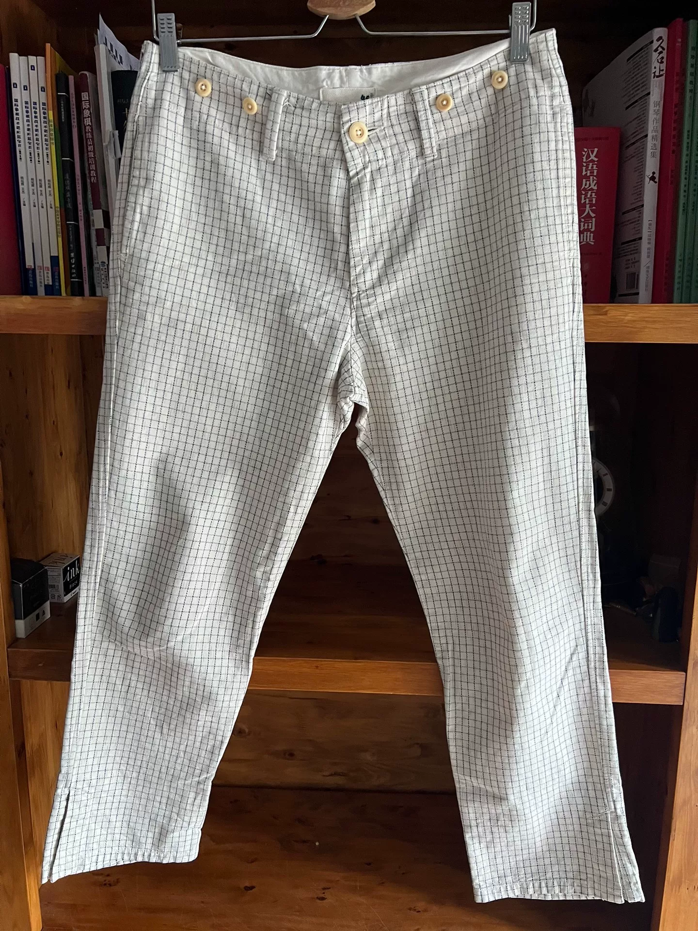 45r Made in Japan Suspender Checkered Cropped Pants