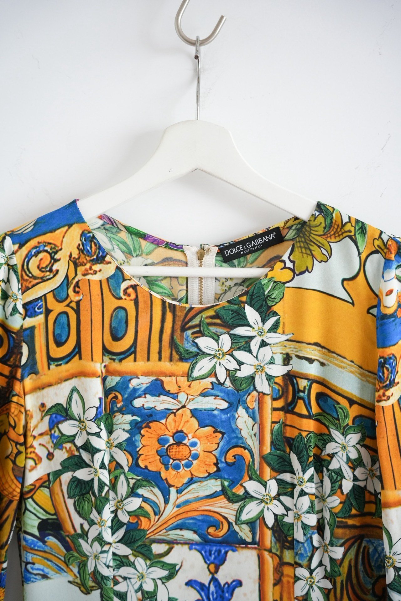 Dolce & Gabbana Floral Silk Long-Sleeve Top — detail