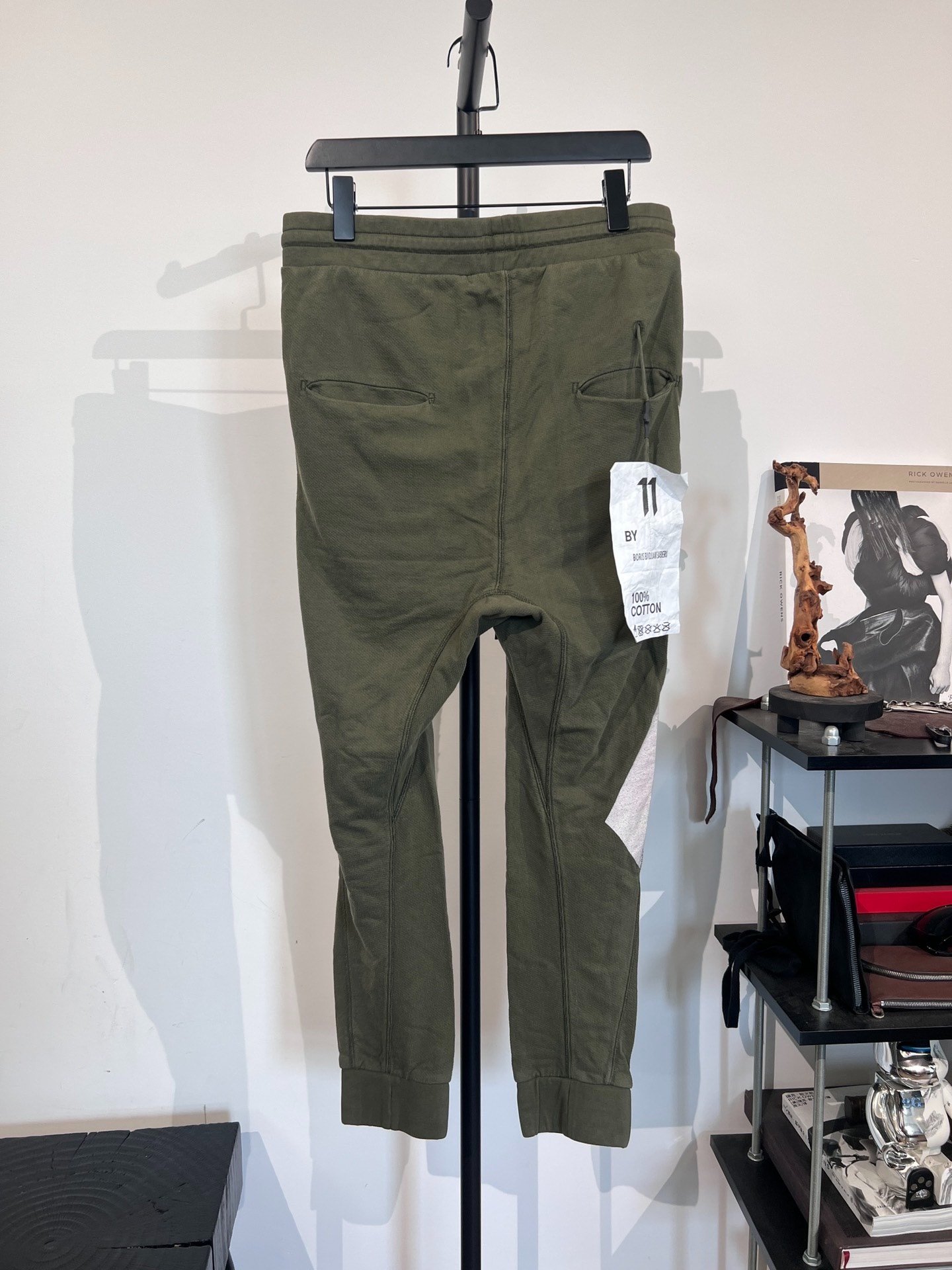 Boris Bidjan Saberi Olive Jogger Pants — front