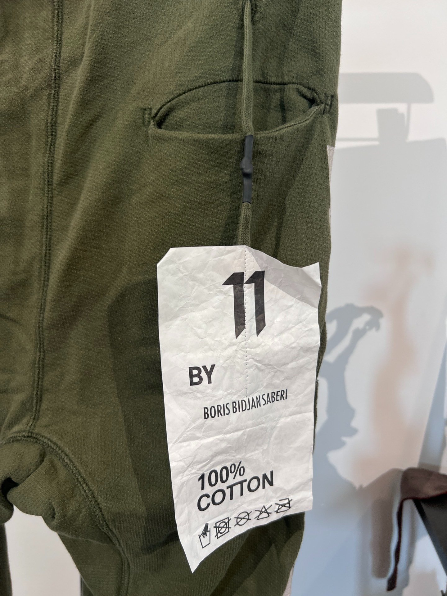 Boris Bidjan Saberi Olive Jogger Pants — back