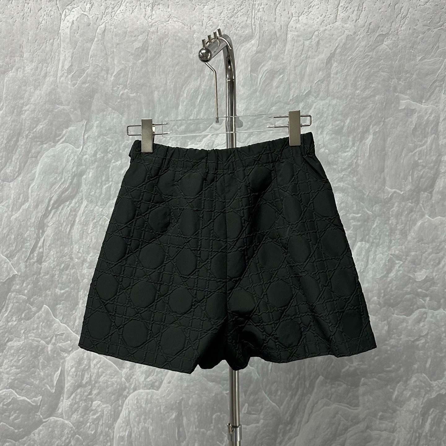Dior Black Tweed Check Skirt-Pants — back