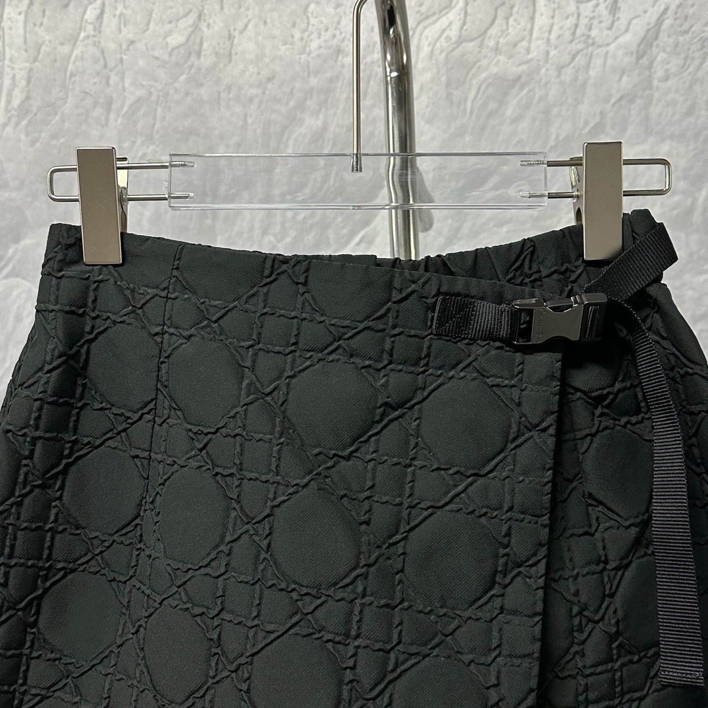 Dior Black Tweed Check Skirt-Pants — detail
