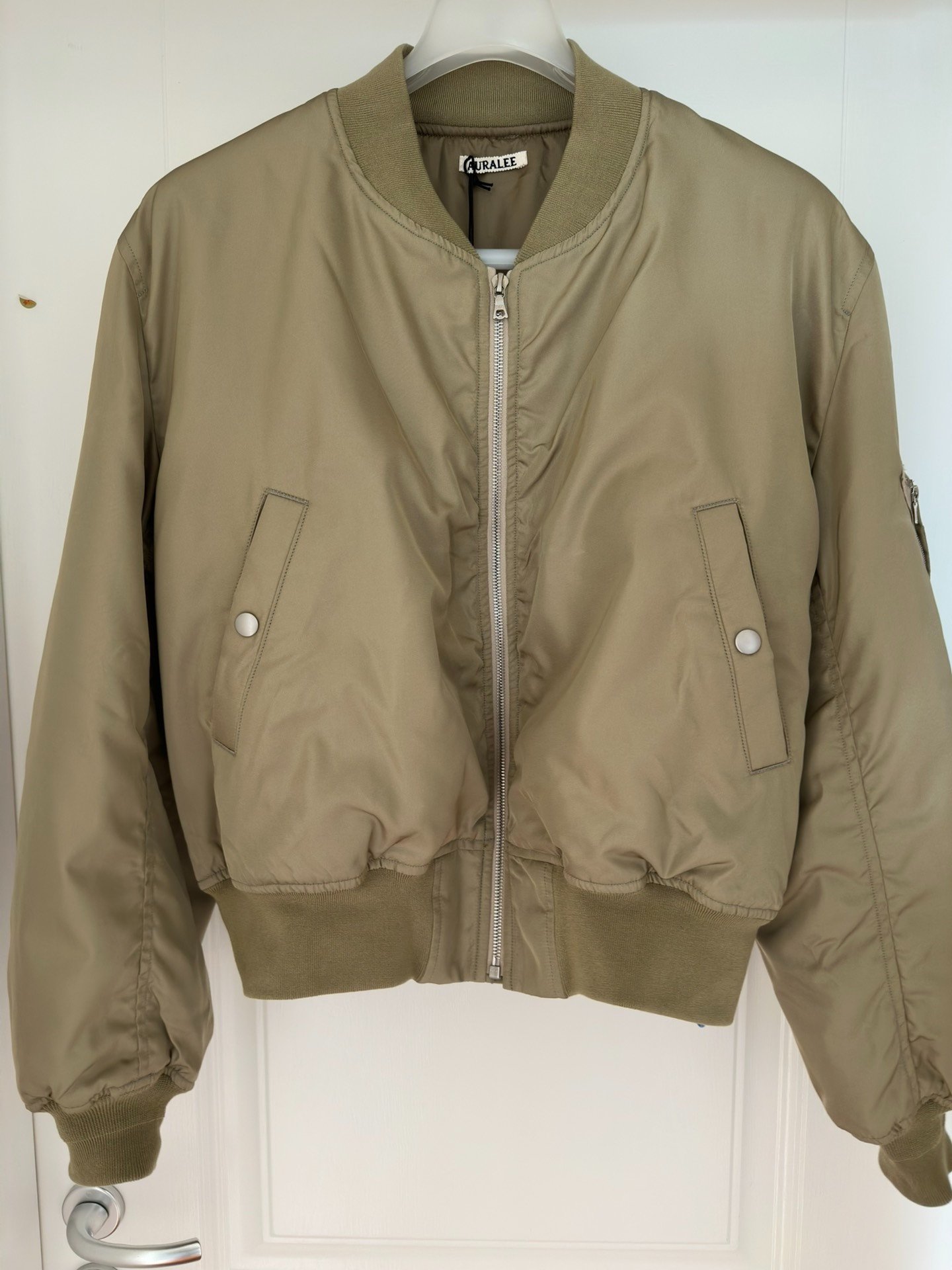 AURALEE Silk MA-1 Bomber Jacket