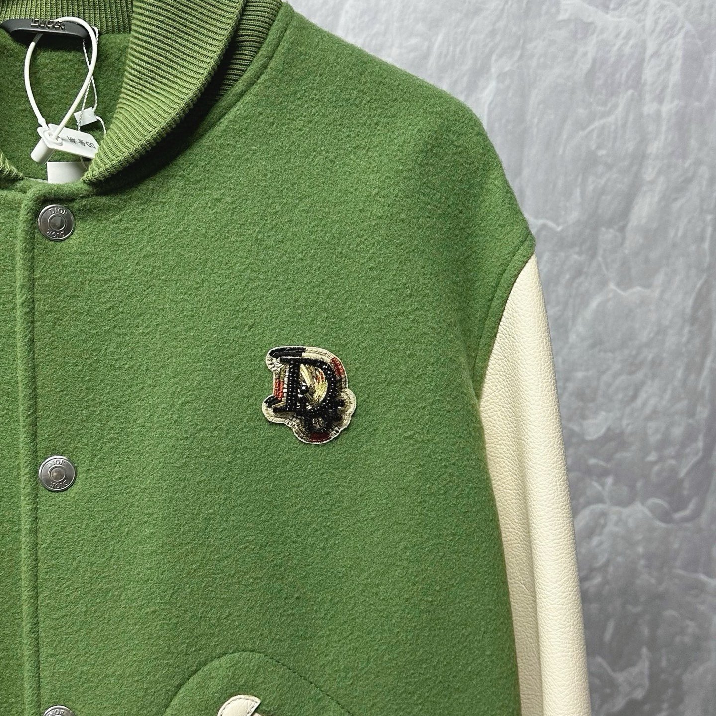 DIOR Tears Rhinestone Embroidered Baseball Jacket — detail