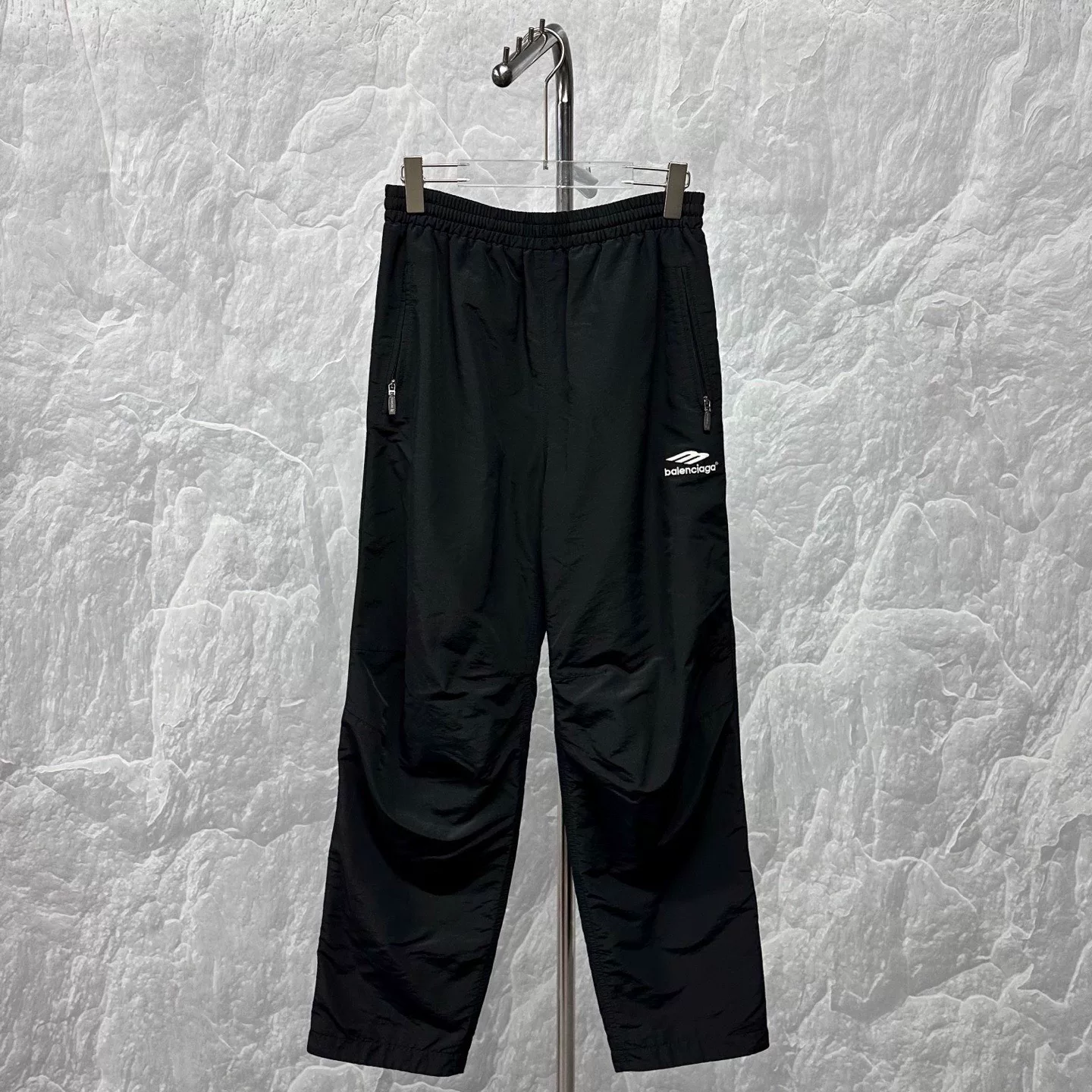 Balenciaga 3B Logo Embroidered Zip Straight Pants