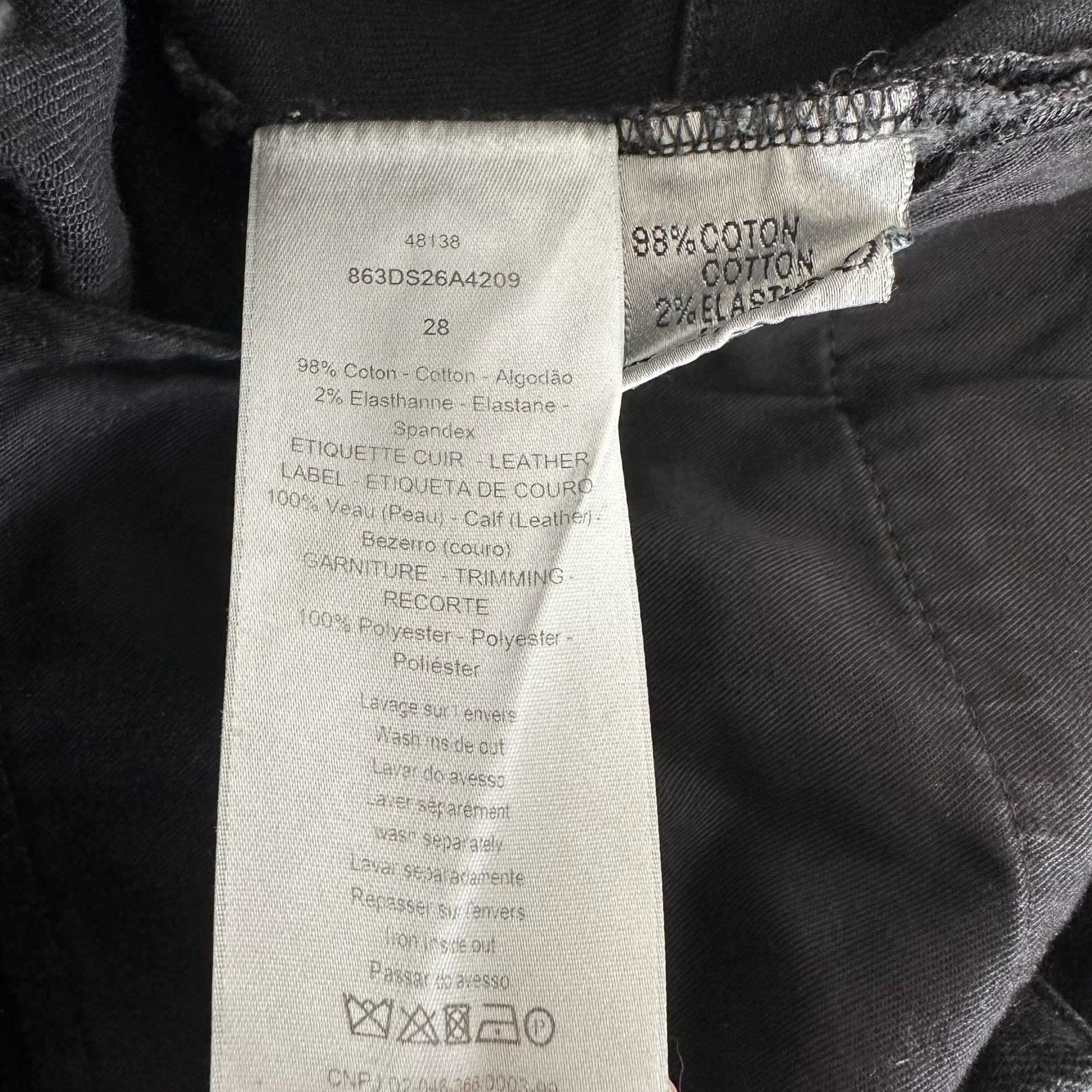 Dior Black Atelire Slogan Straight Jeans — back