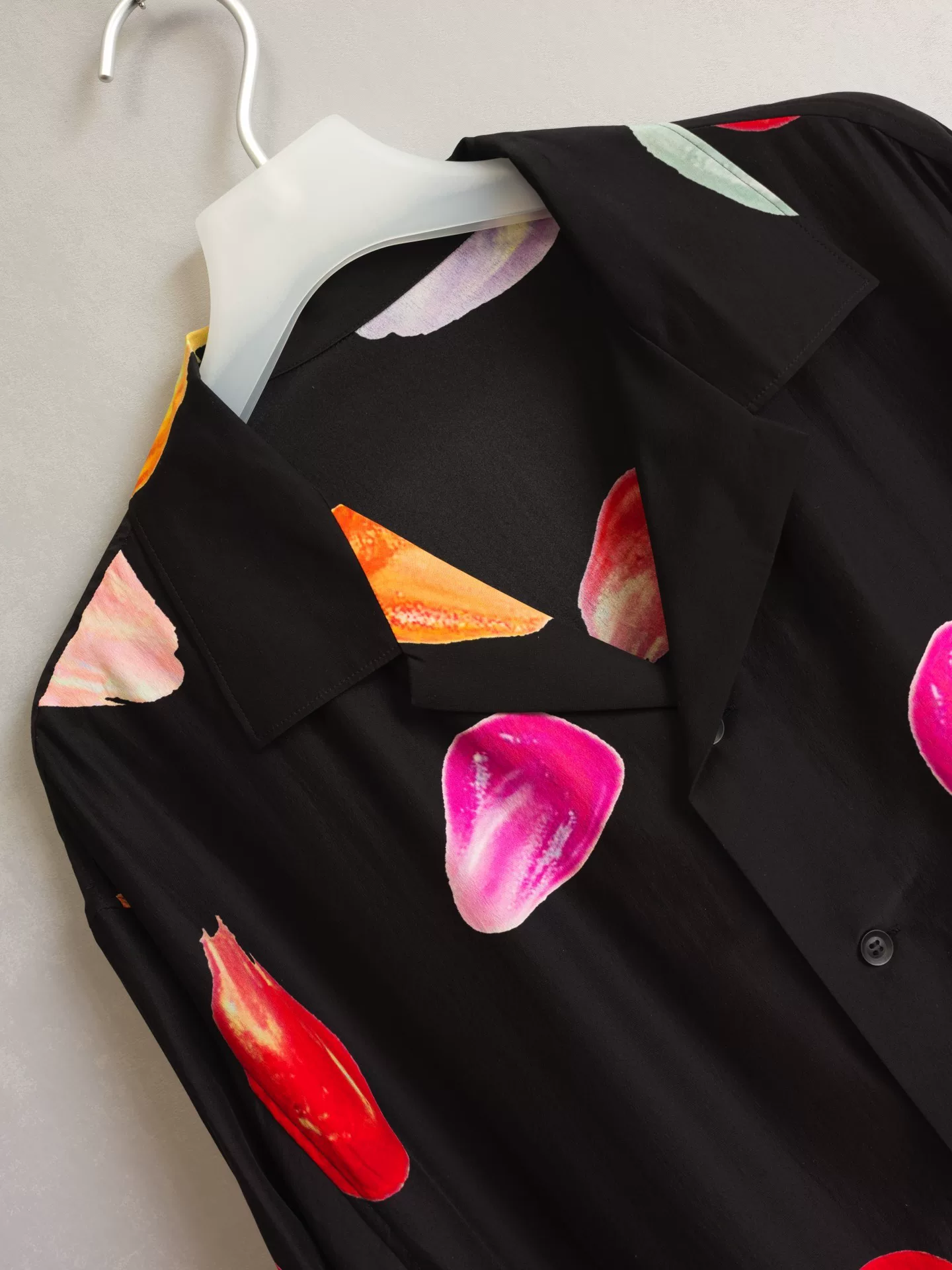 Yohji Yamamoto 21AW Petal Silk Shirt — back