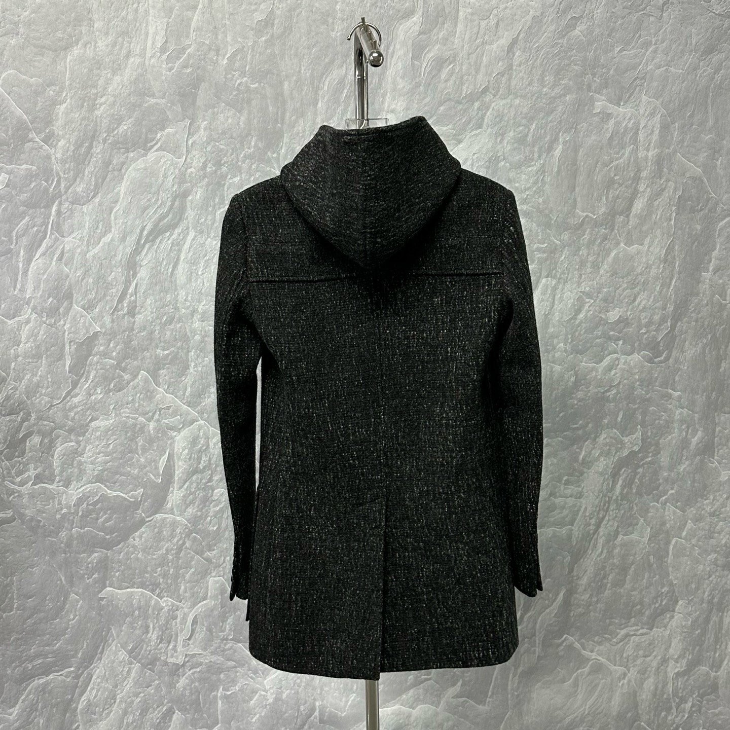 Dior Toggle-Button Hooded Coat — back