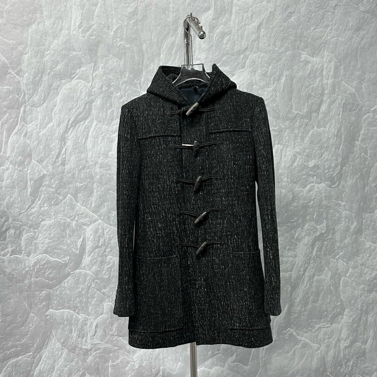 Dior Toggle-Button Hooded Coat — front
