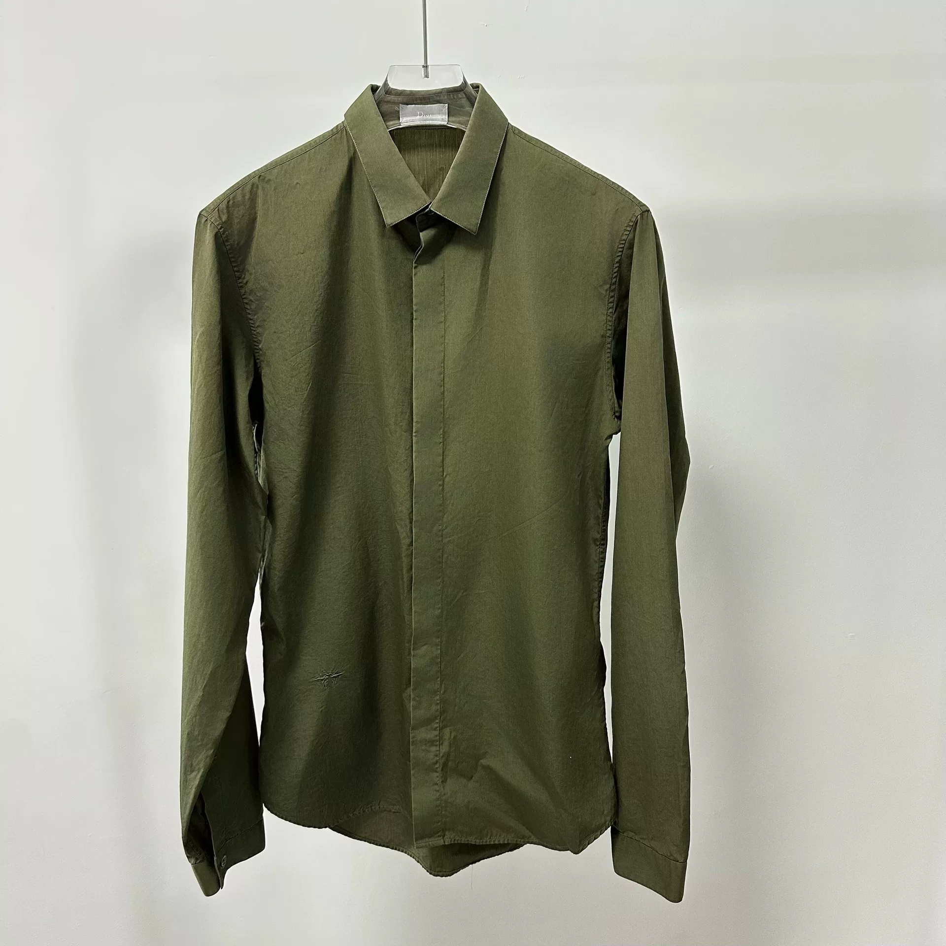 Dior Khaki Green Bee Embroidery Shirt