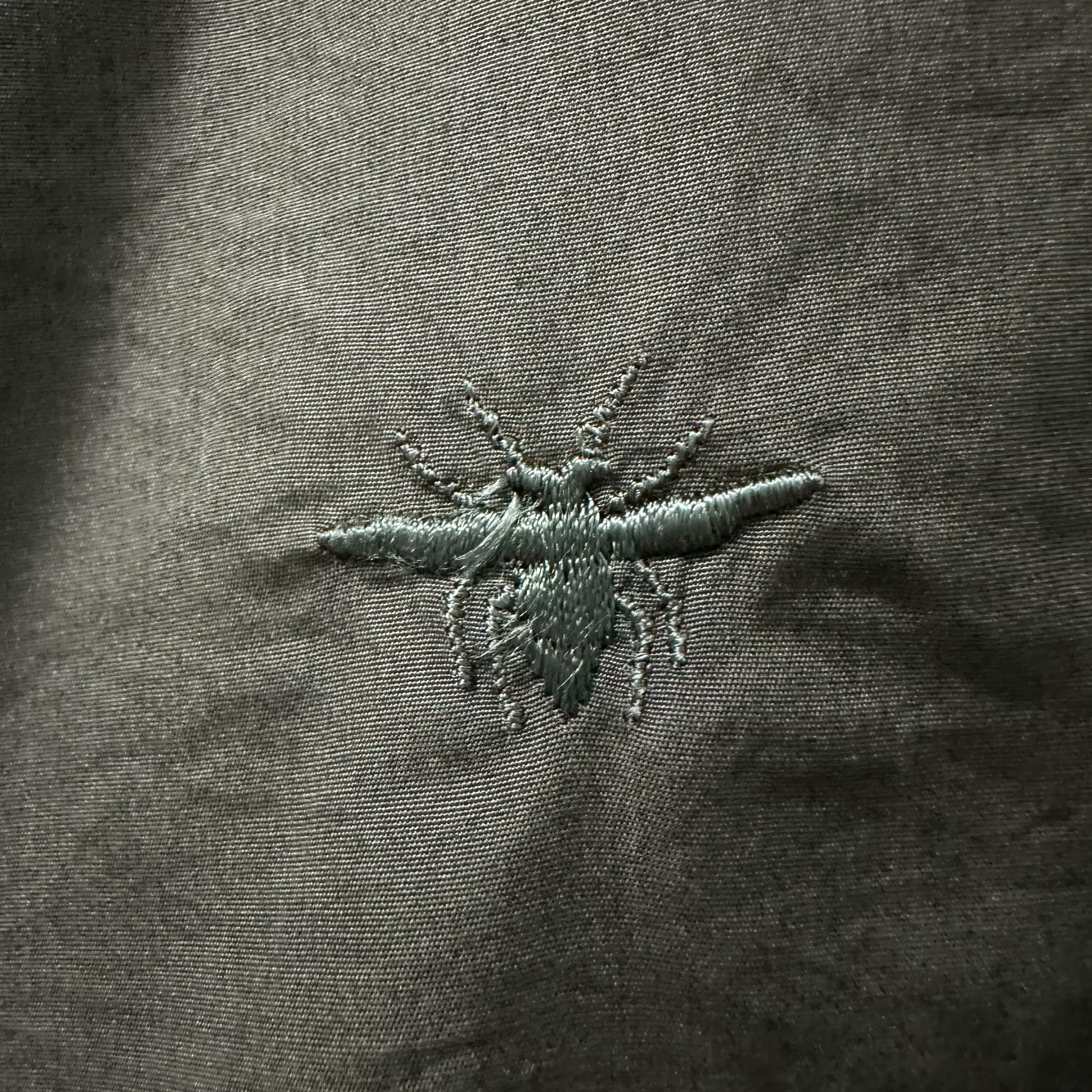 Dior Khaki Green Bee Embroidery Shirt — front