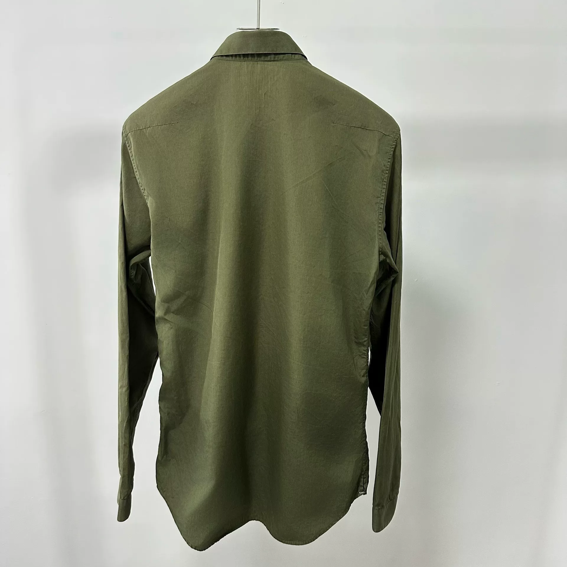 Dior Khaki Green Bee Embroidery Shirt — back