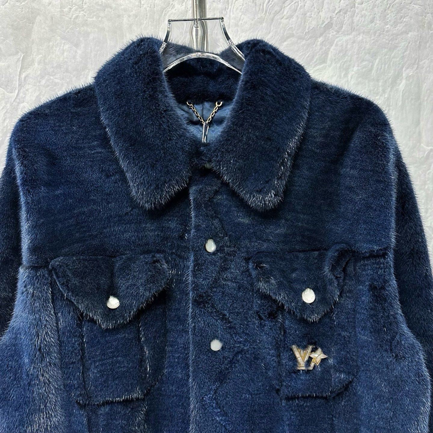 Louis Vuitton Nigo FW25 Mink Fur Coat — front
