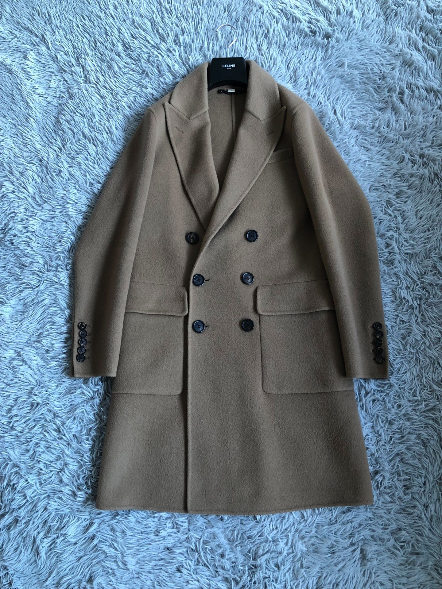 Burberry Camel Peak Lapel Coat