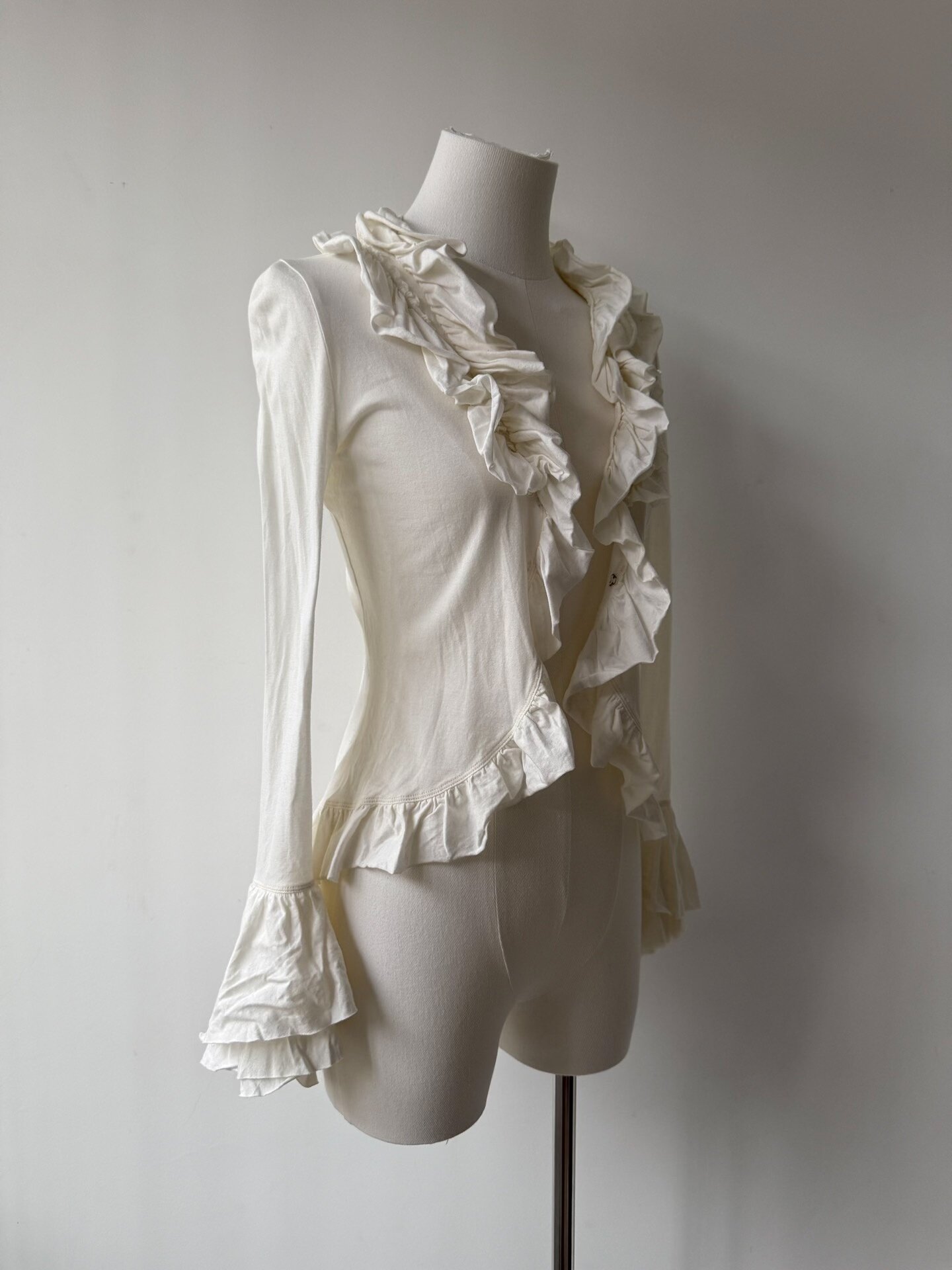 Jean Paul Gaultier Ruffled White Top — back