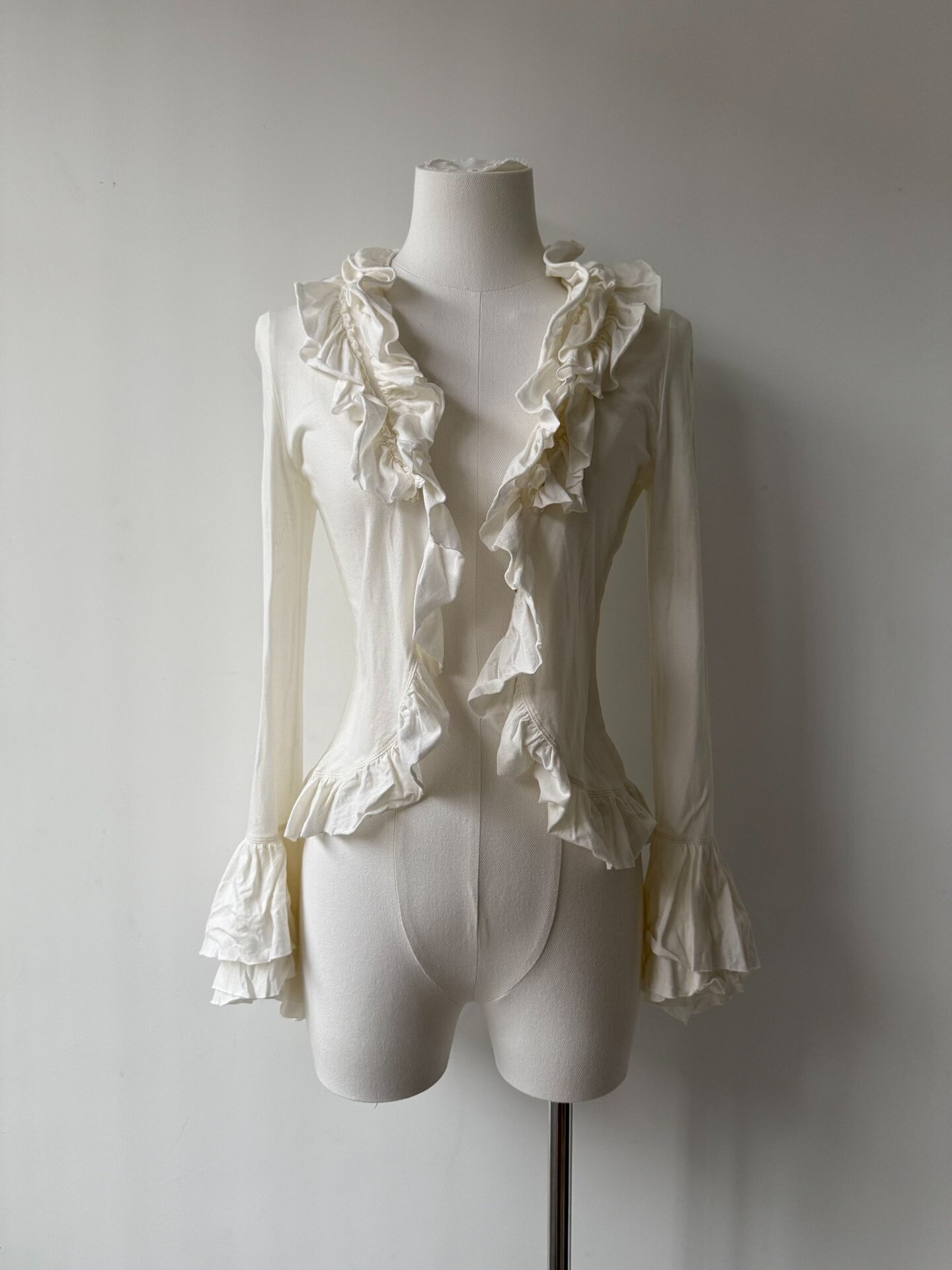 Jean Paul Gaultier Ruffled White Top