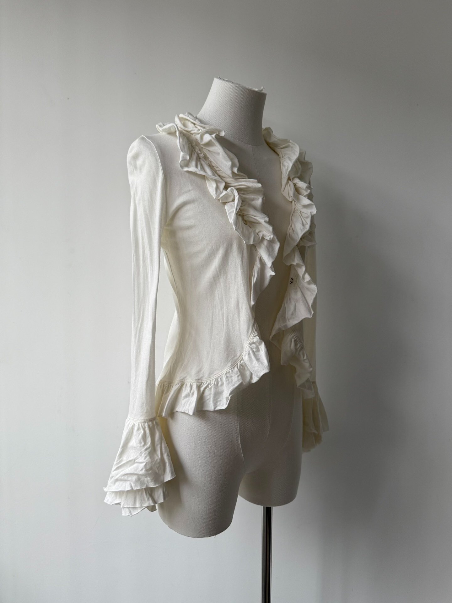 Jean Paul Gaultier Ruffled White Top — label