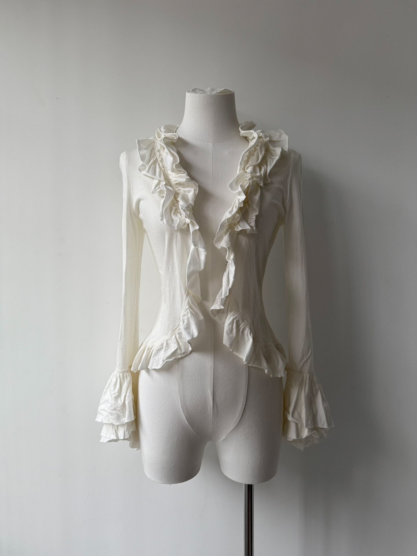 Jean Paul Gaultier Ruffled White Top — detail