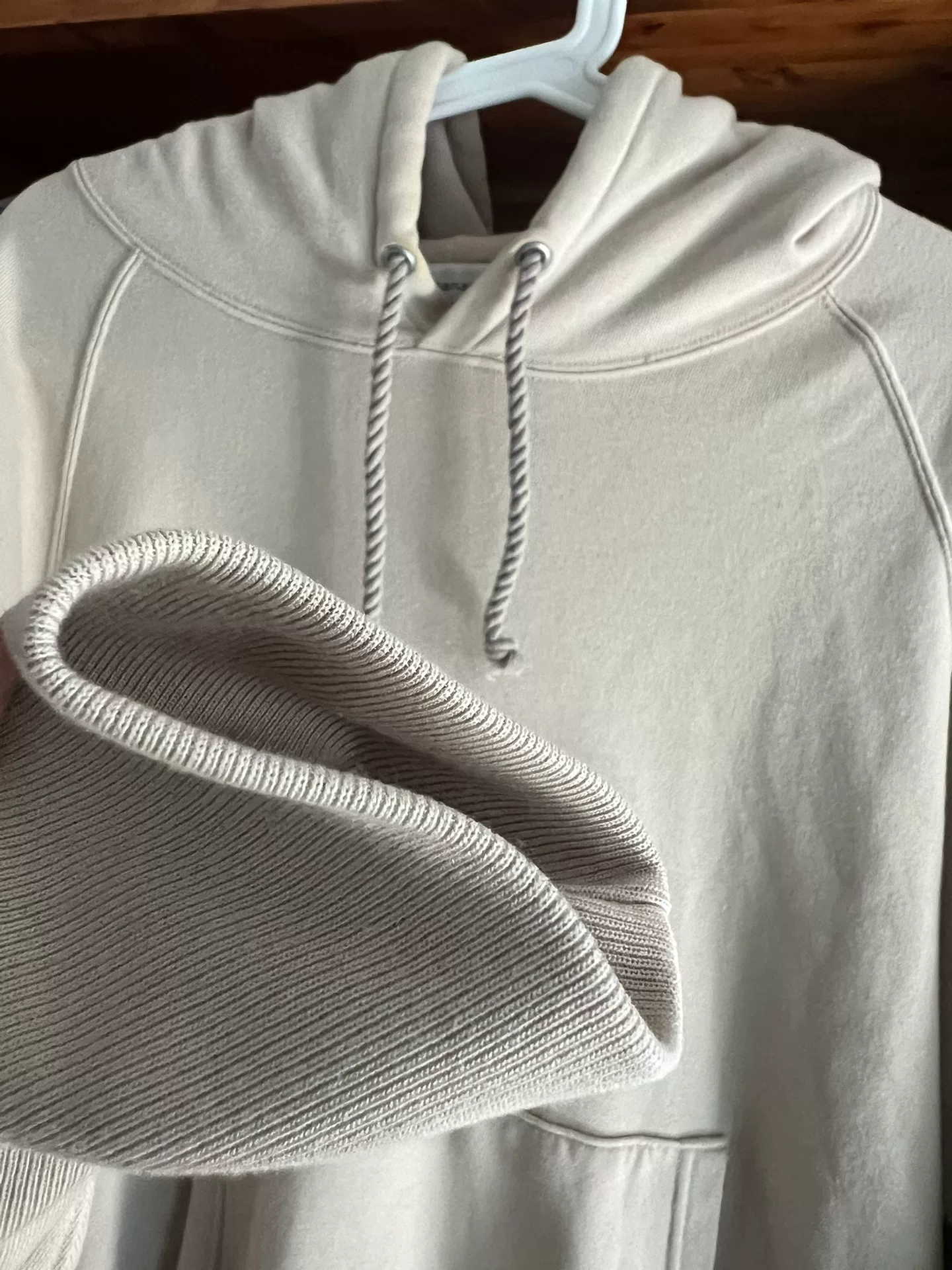 Nanamica Beige Cotton Hoodie — back