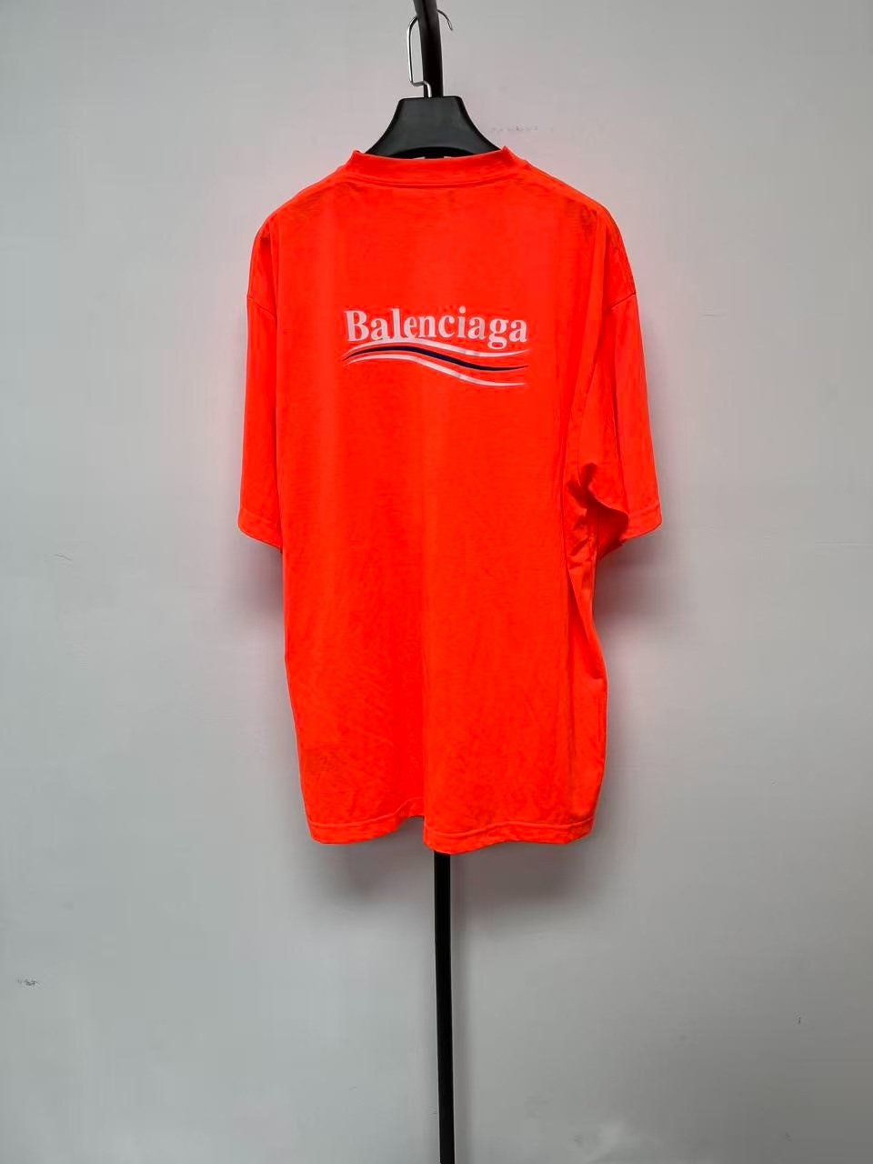 Balenciaga SS21 Orange Logo Short-Sleeve T-Shirt — front