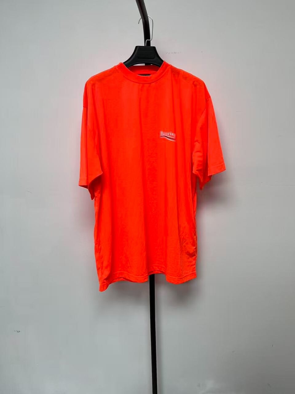 Balenciaga SS21 Orange Logo Short-Sleeve T-Shirt