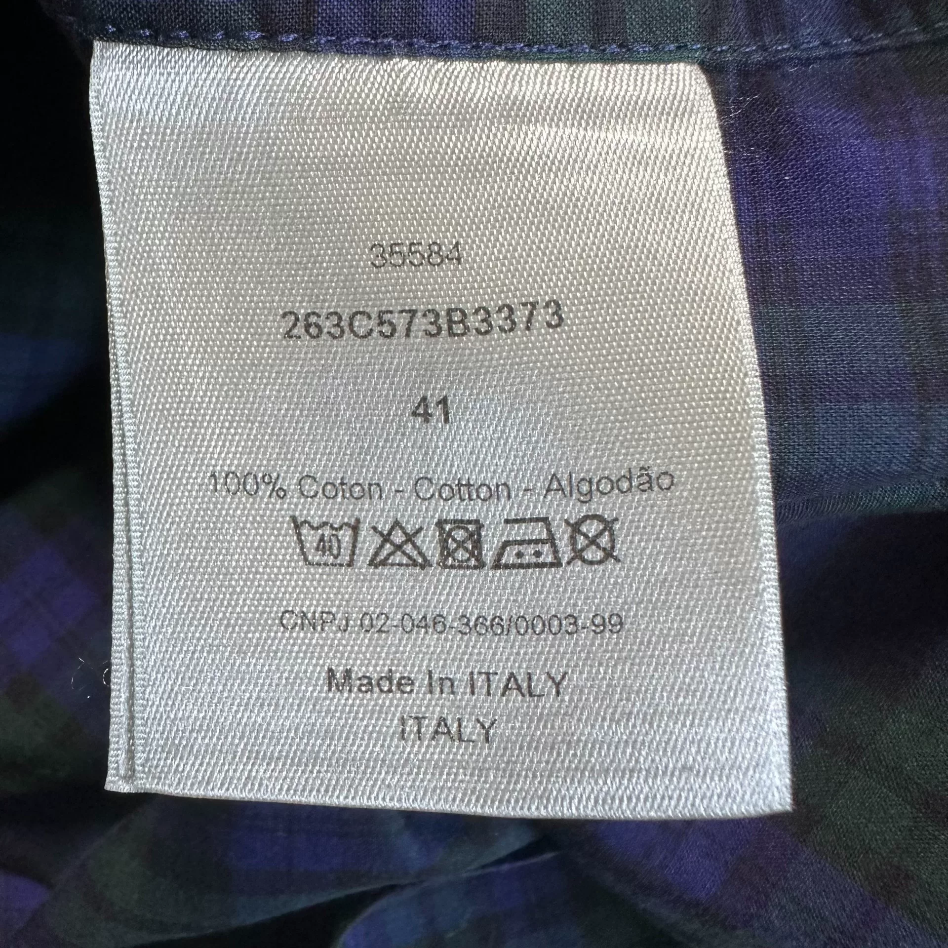 Dior Short-Sleeve Checkered Shirt — back