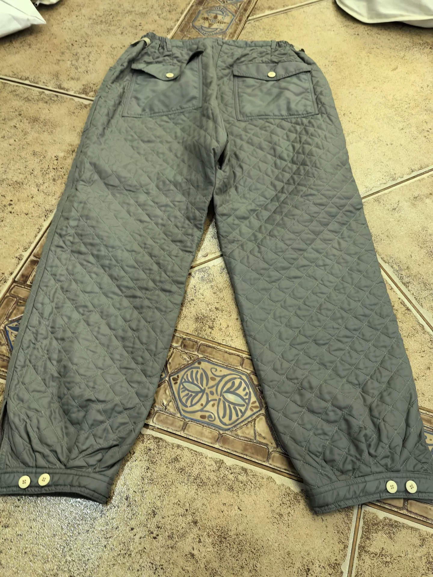 visvim Gray Quilted Shirt & Pants Set — front