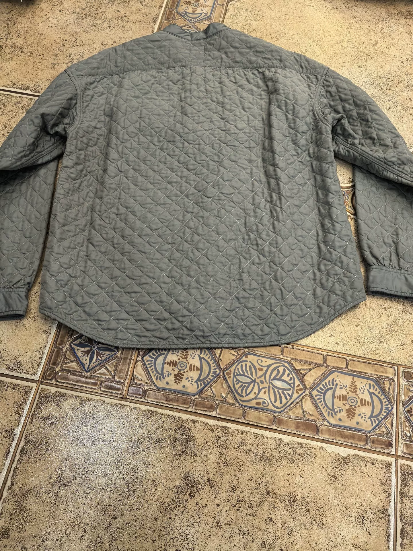 visvim Gray Quilted Shirt & Pants Set — detail