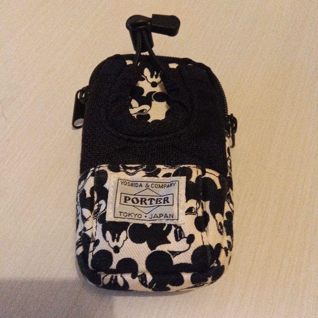 Porter x Beams Mickey Mouse Canvas Phone Bag — back