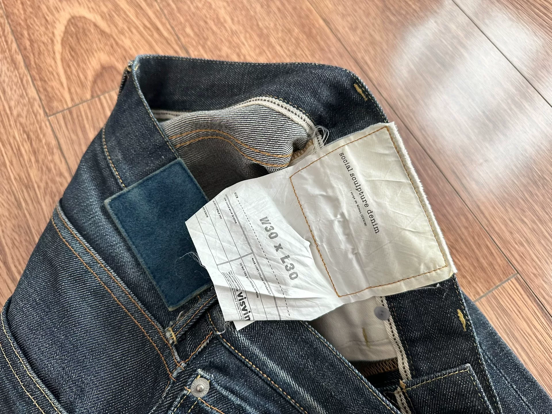 VISVIM Social Sculpture Non Washed Jeans — back