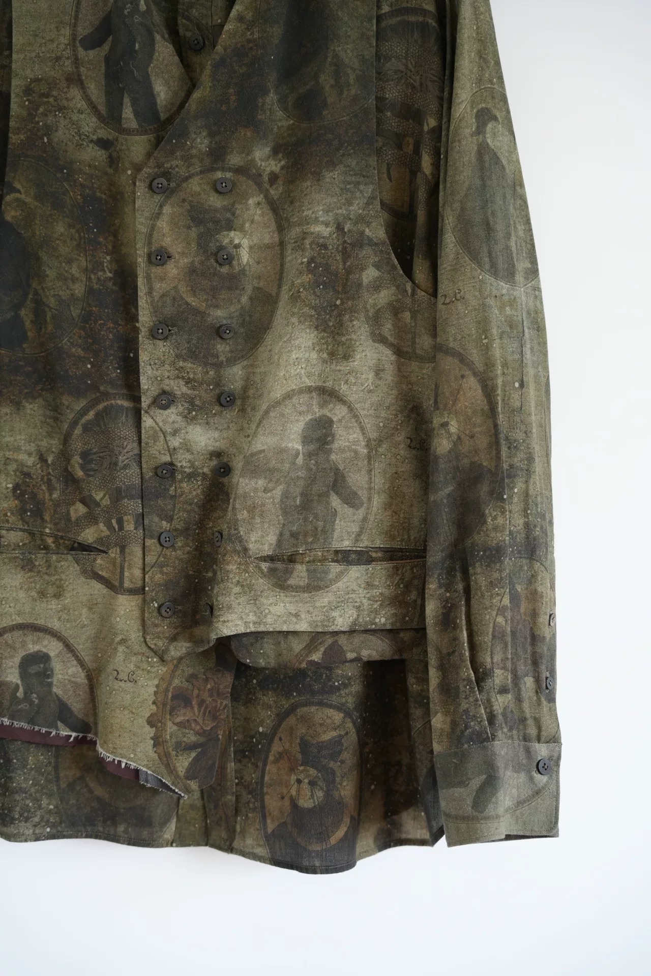 Ziggy Chen 22AW Vest Overlay Shirt — label