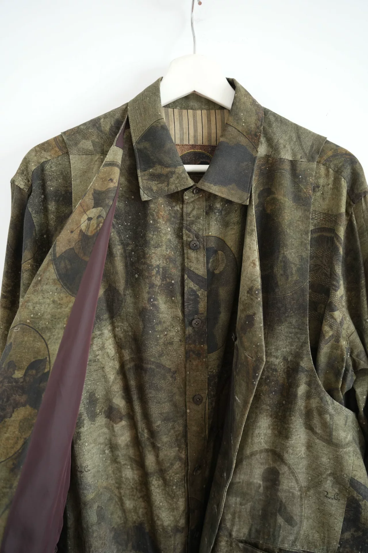 Ziggy Chen 22AW Vest Overlay Shirt — detail