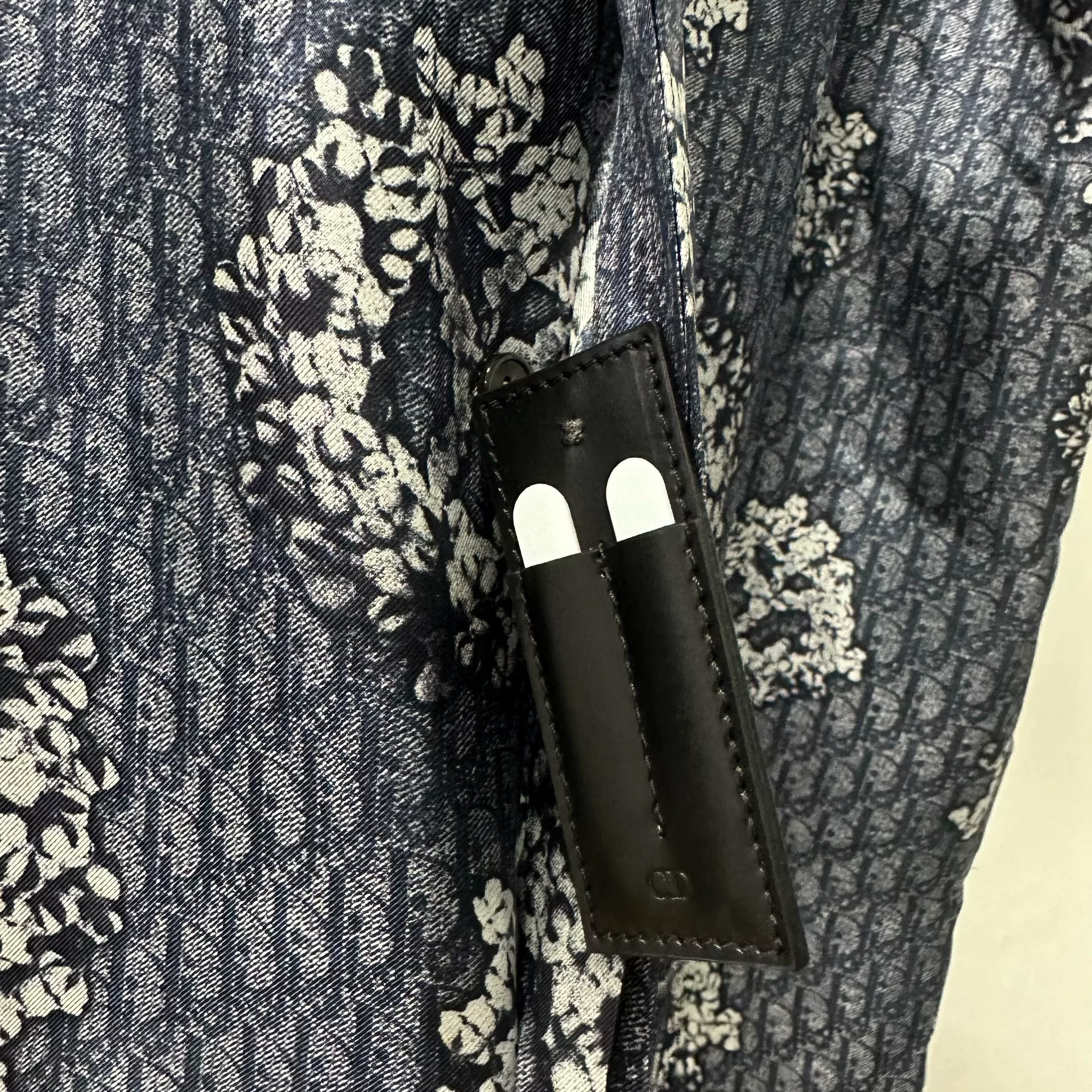Dior x TEARS Blue Silk Logo Short-Sleeve Shirt — front