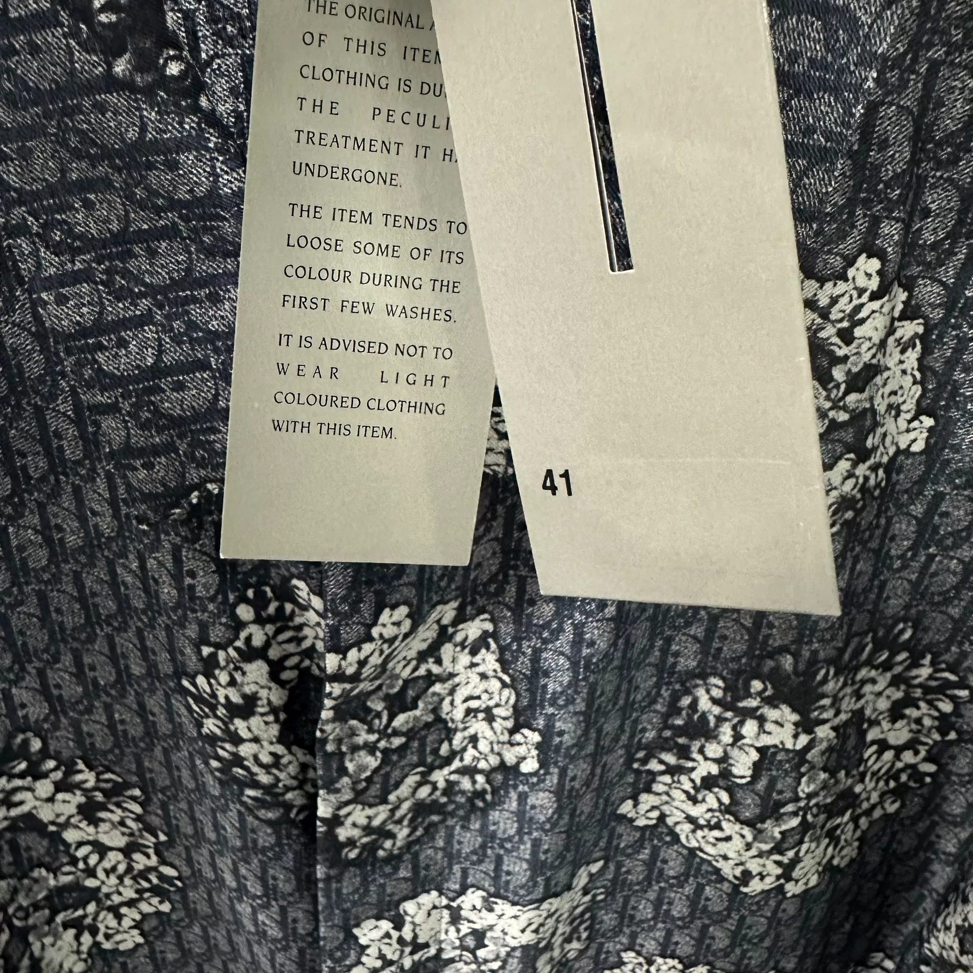 Dior x TEARS Blue Silk Logo Short-Sleeve Shirt — detail