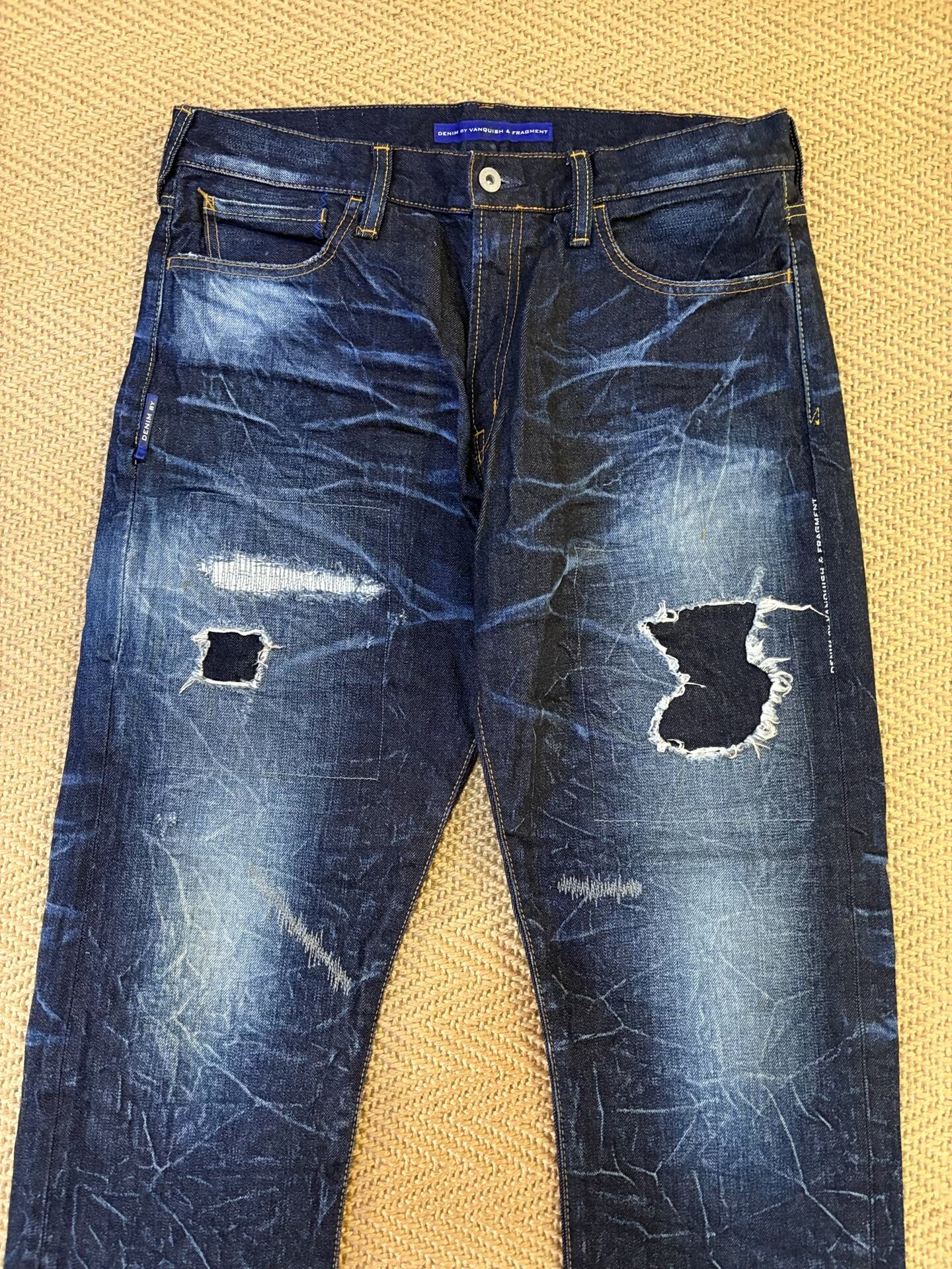 Vanquish Fragment Distressed Denim Jeans — detail