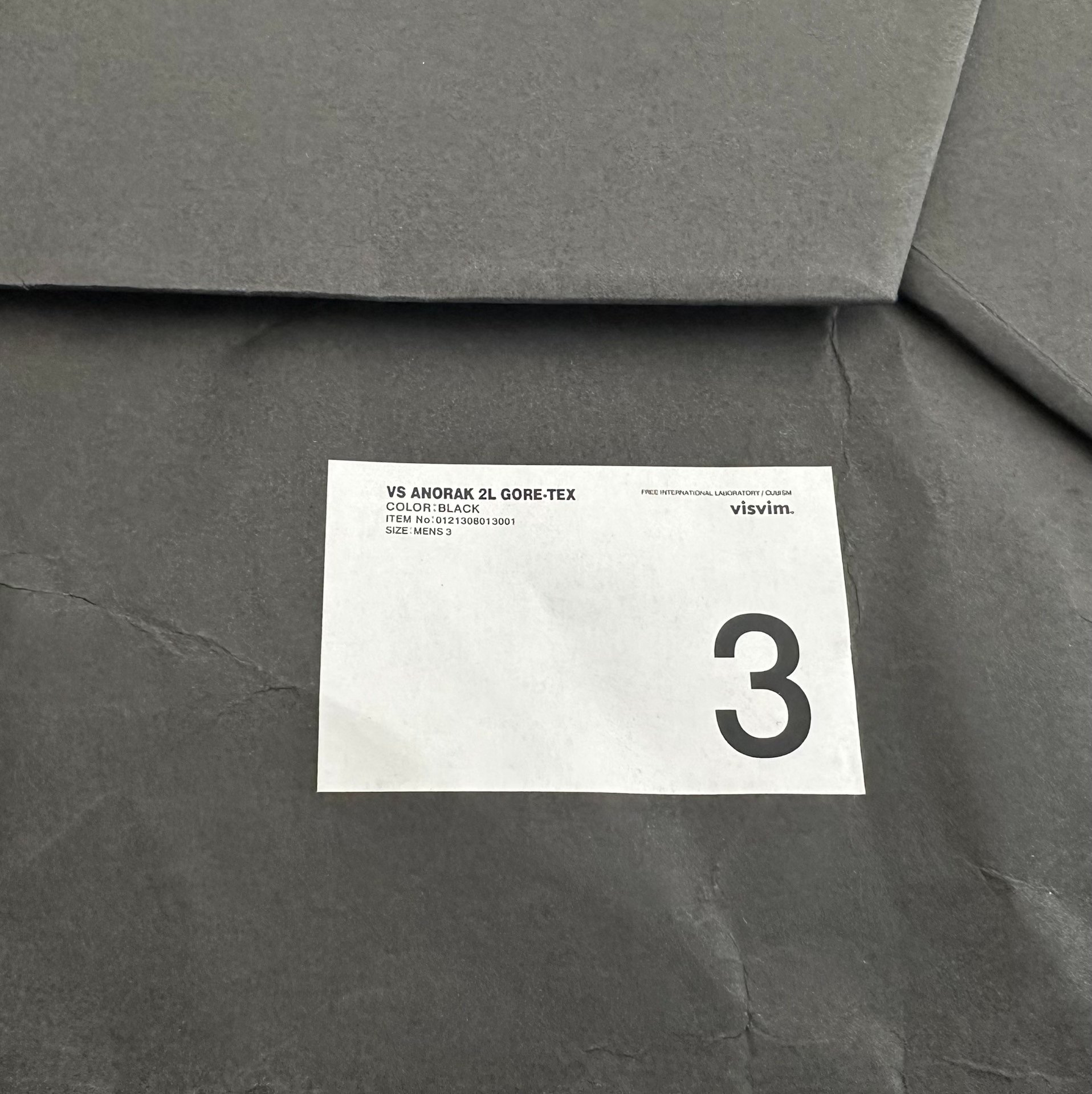 Visvim VS Anorak 2L Gore-Tex — label