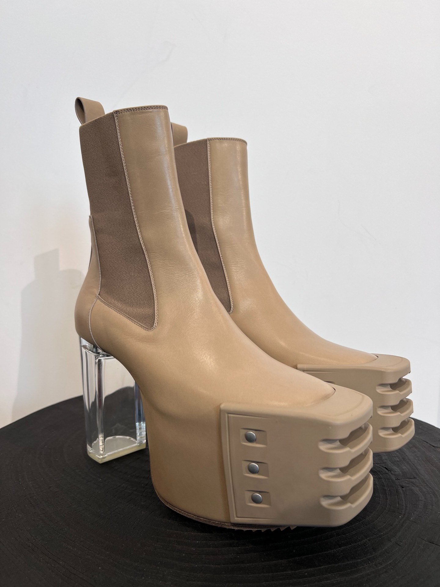 Rick Owens Khaki High-Top Kiss Boots
