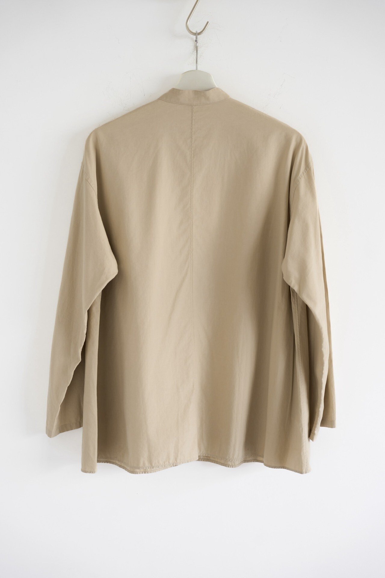 Auralee 21ss Hidden Button Stand-Collar Shirt — front