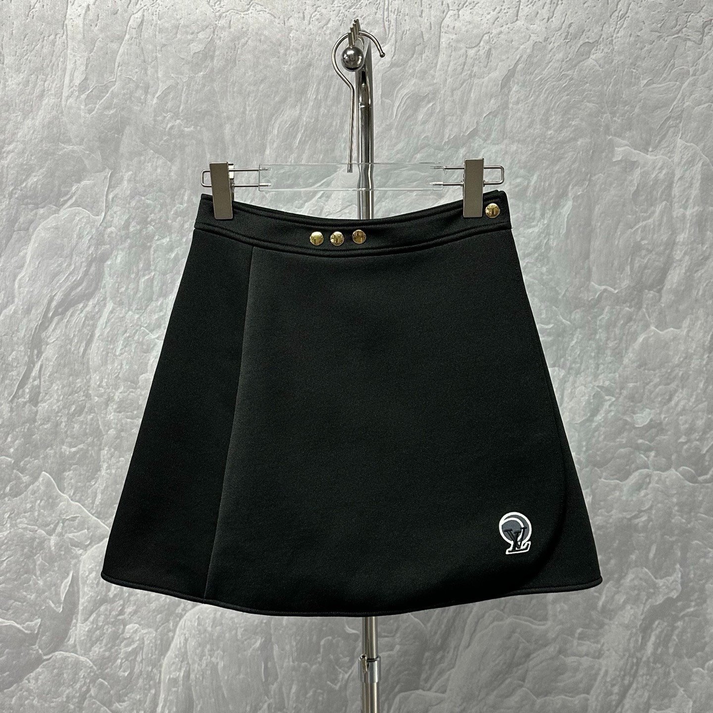 Louis Vuitton Wrap Embroidered A-Line Mini Skirt — front