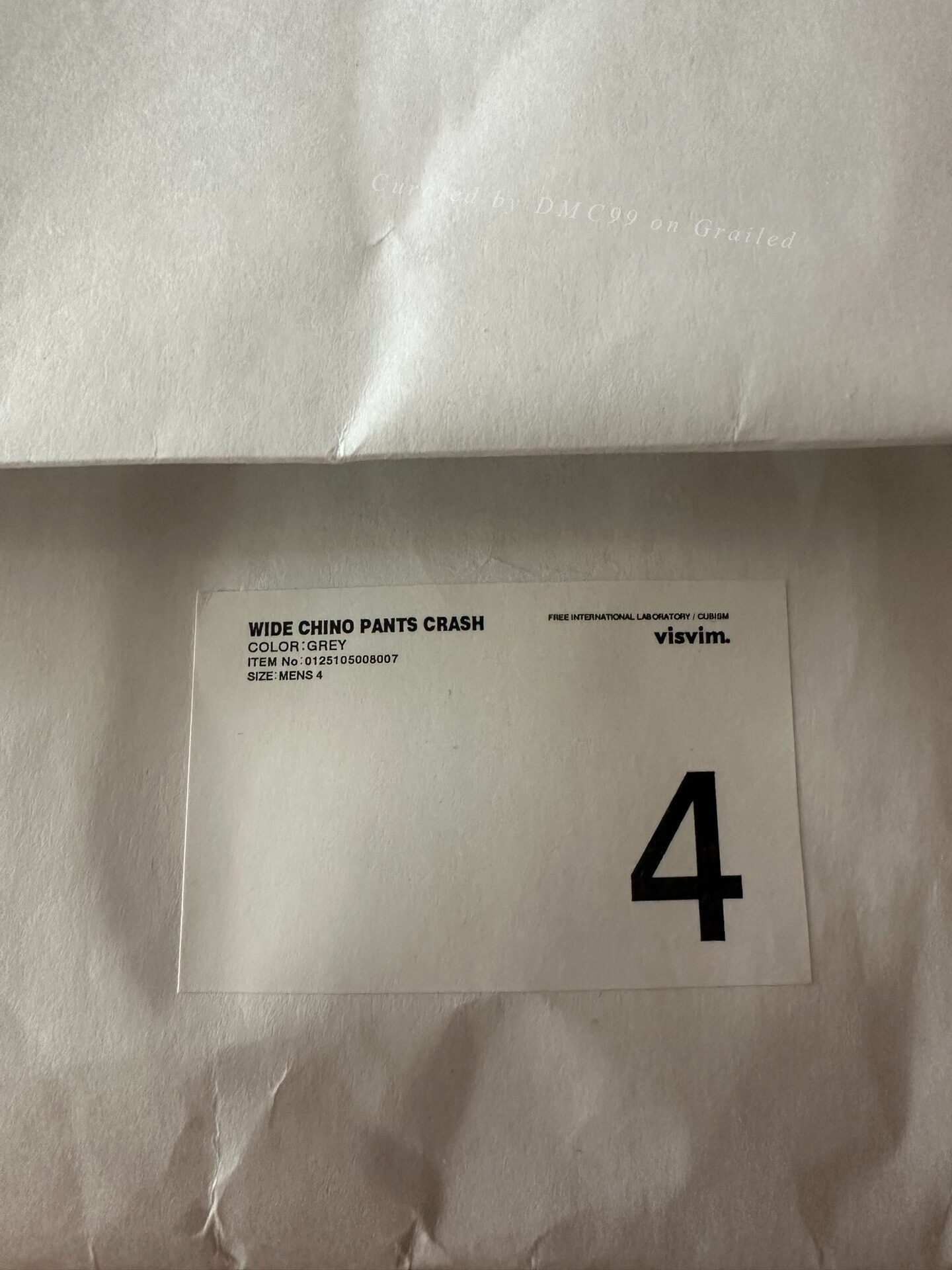 visvim Wide Chino Pants Crash 25SS — label