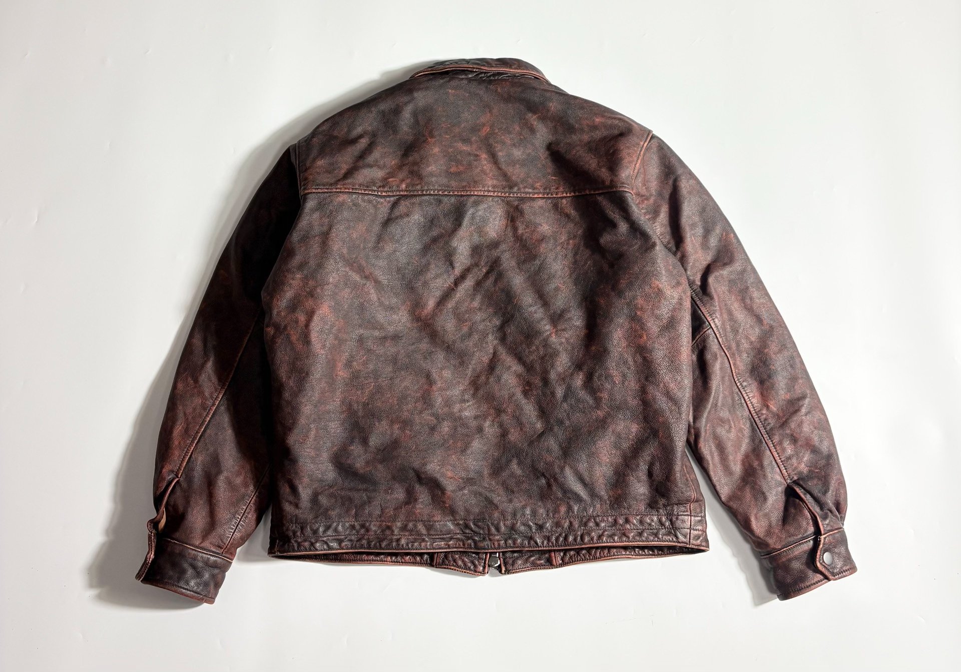 Prizm Works Distressed Leather Jacket — front