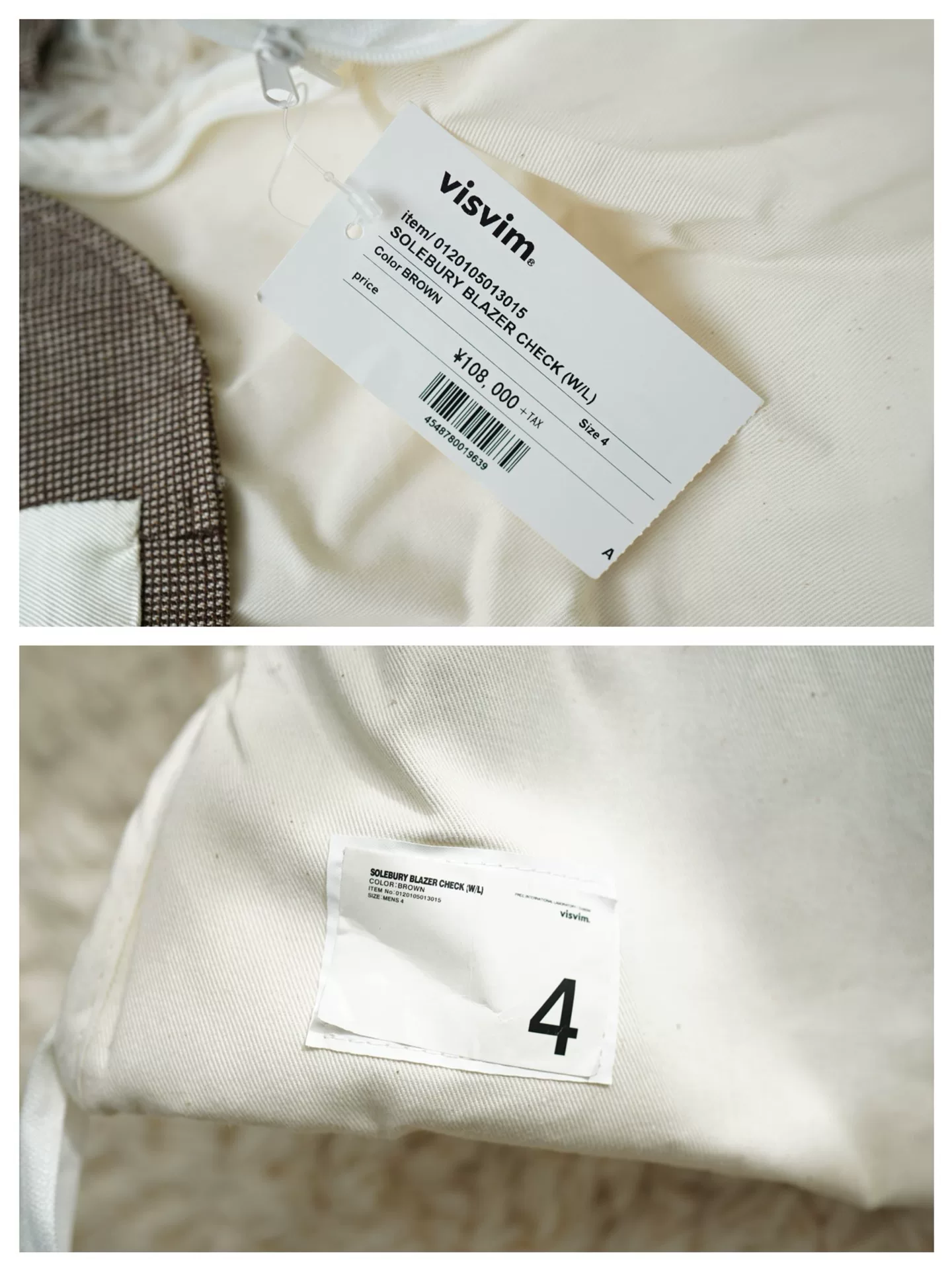 VISVIM 20SS SOLEBURY CHECK BLAZER — label
