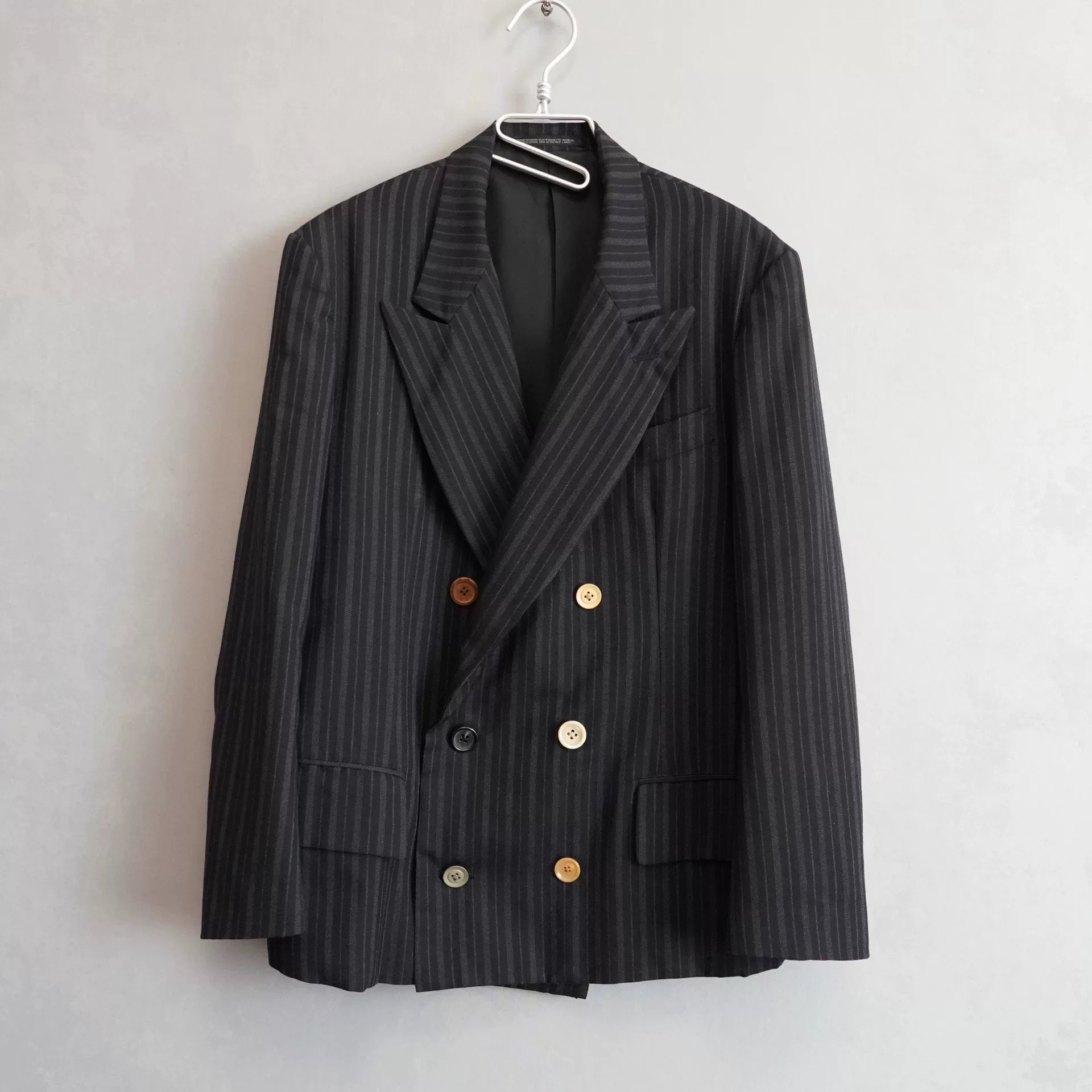 Yohji Yamamoto 95AW Striped Double-Breasted Jacket — front