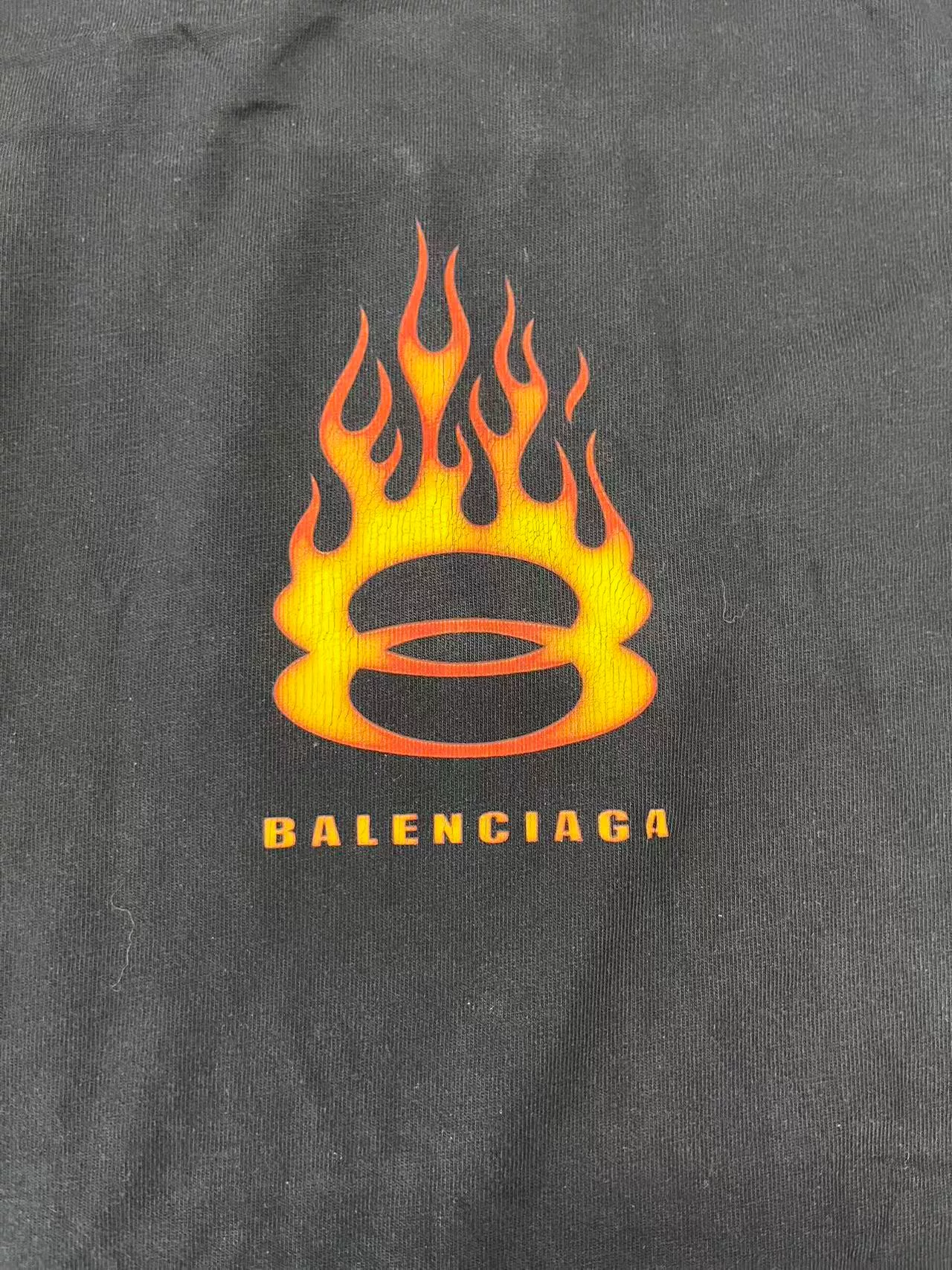 Balenciaga Flame Logo Short-Sleeve T-Shirt — detail