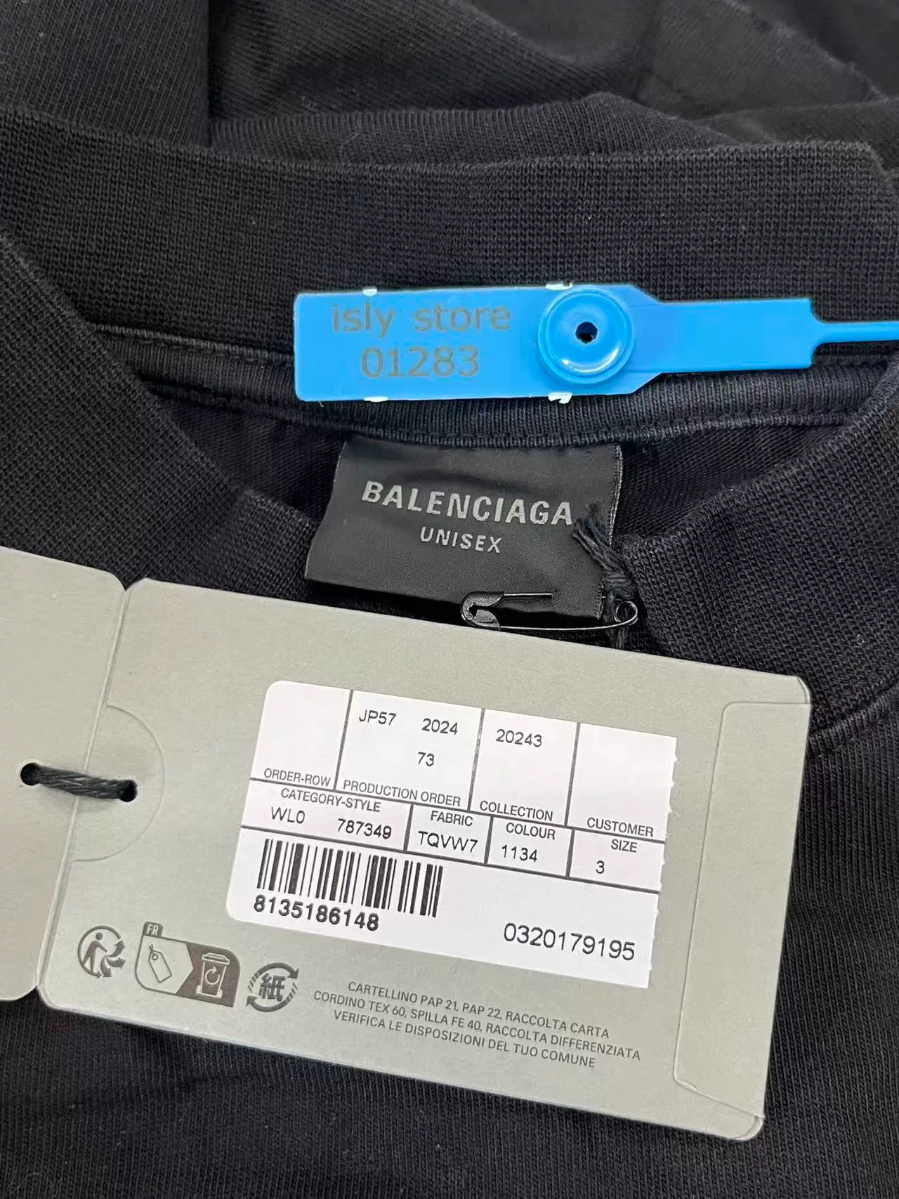 Balenciaga Flame Logo Short-Sleeve T-Shirt — label