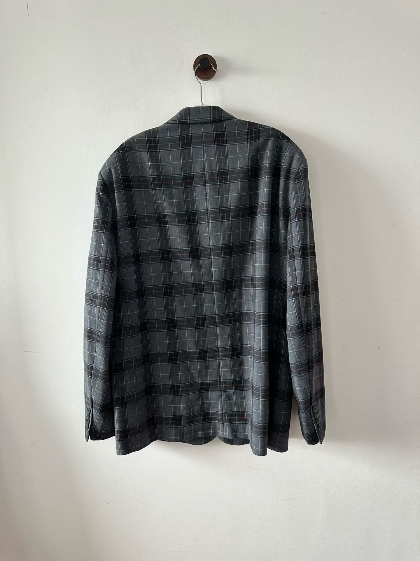 Balenciaga Checkered Sleeve Badge Blazer — front
