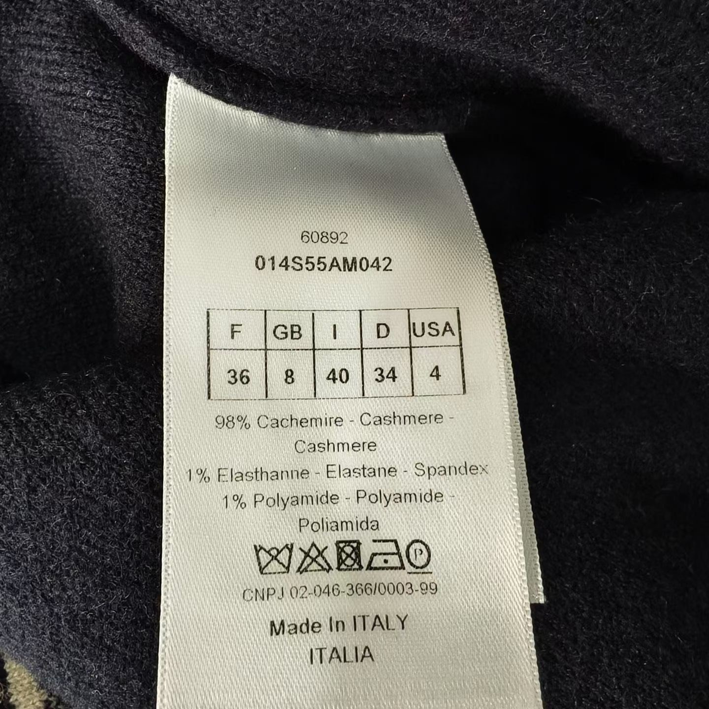 Dior Black Slogan Logo Cashmere Sweater — back