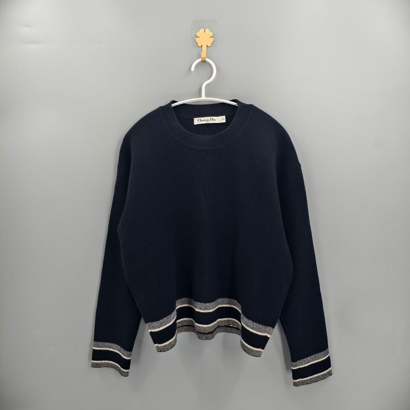 Dior Black Slogan Logo Cashmere Sweater