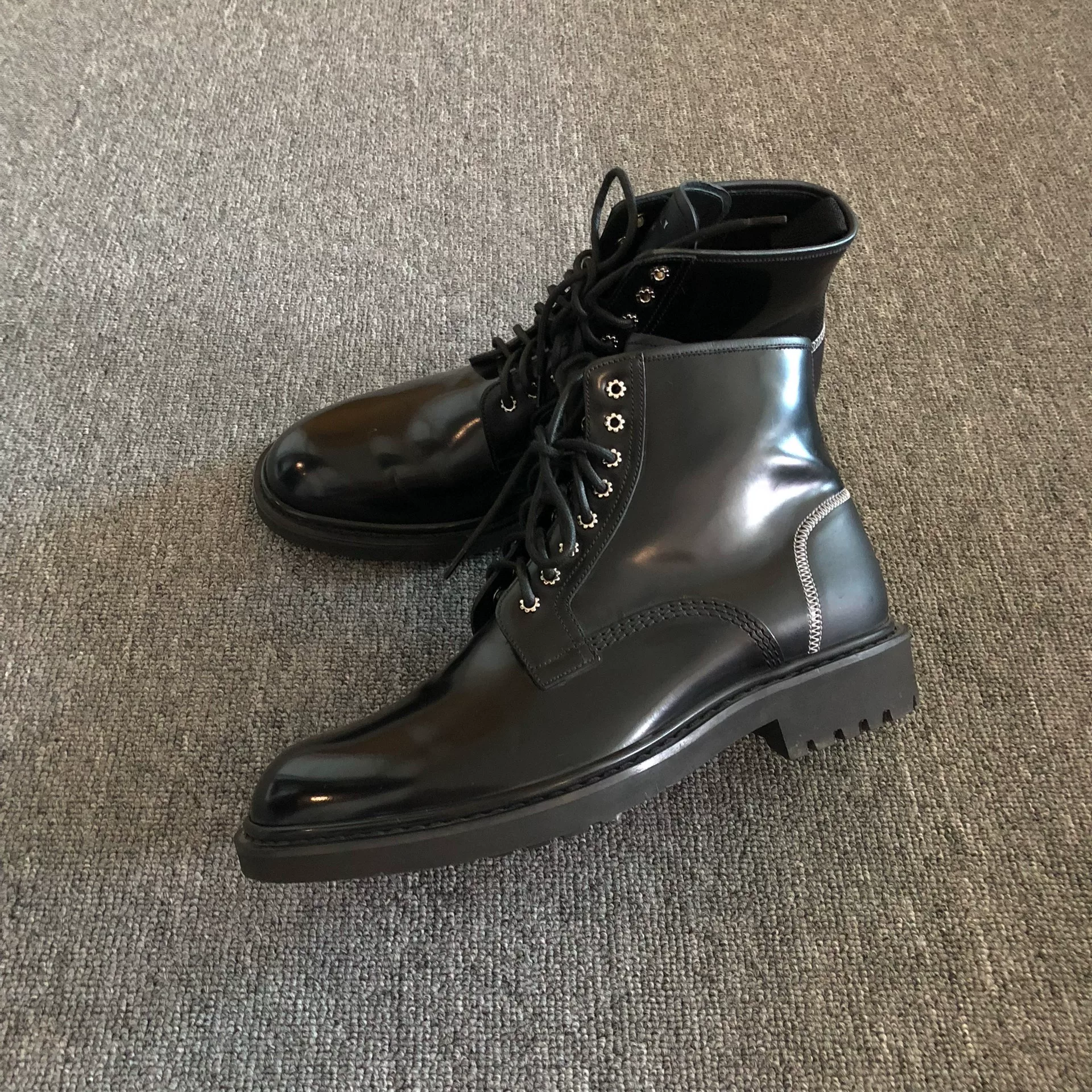 Dior Homme Military Leather Boots — back